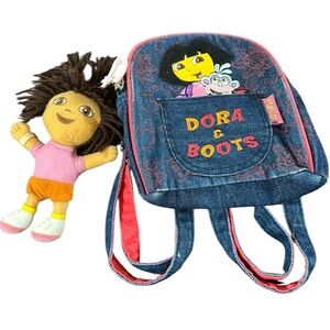 nickelodeon vintage dora and boots mini backpack & plush